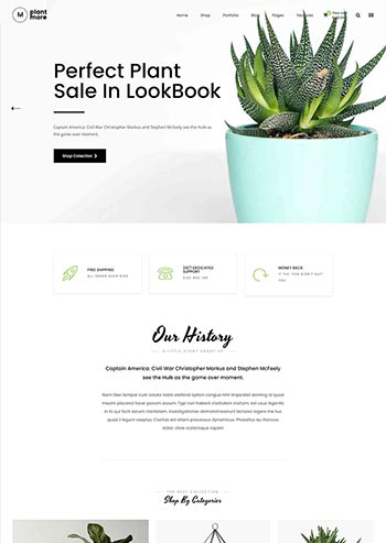 简洁优美植物花卉网站商城HTML模板